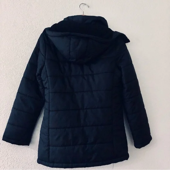 ZARA TRF Coat Size M Hooded Puffer Quilted Warm Outdoor Wind Rain - Picture 3 of 8
